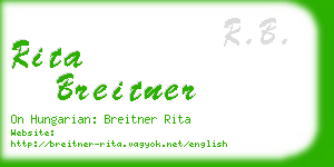 rita breitner business card